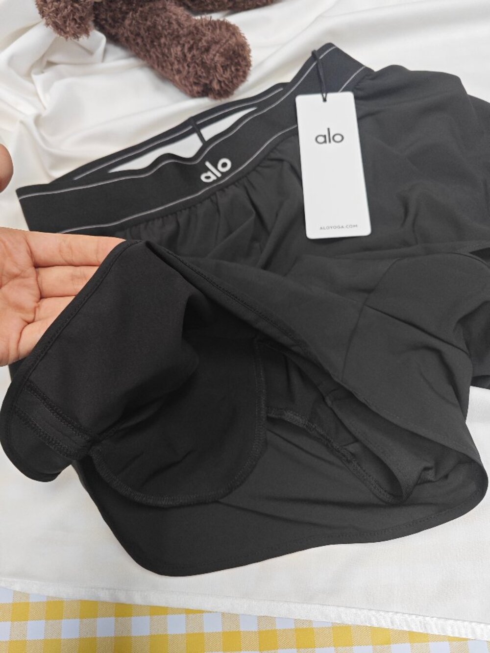🏸ALO Yoga Match Point Athletic Shorts Black NEW💟High/Low Waist everyday shorts - Picture 4 of 7